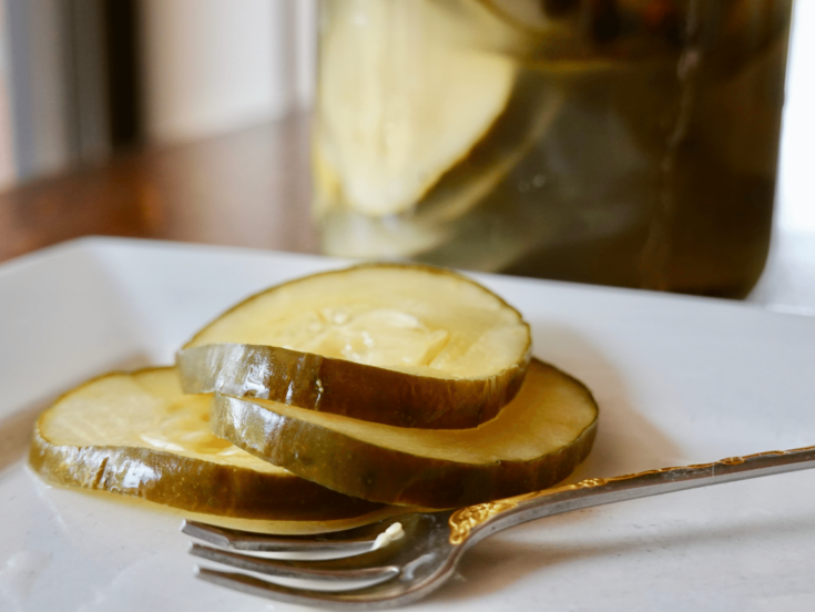 slices of fermented cucumber