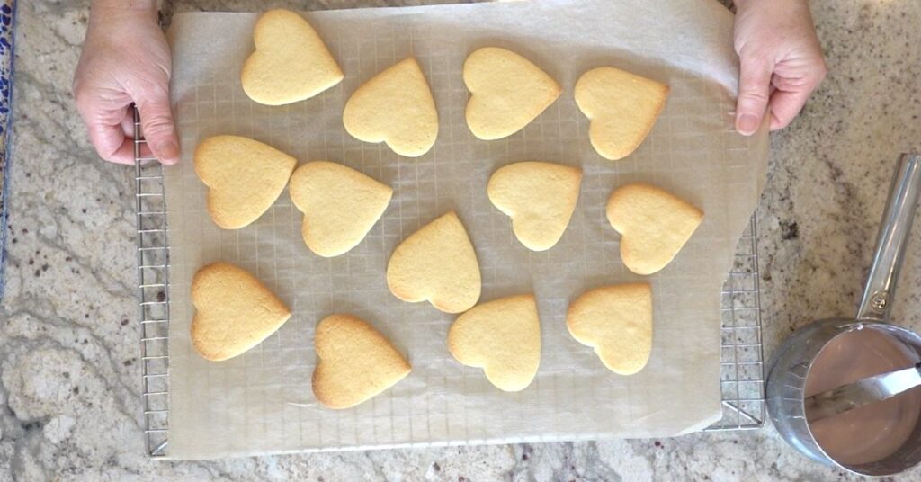 baked heart shaped sugar cookies