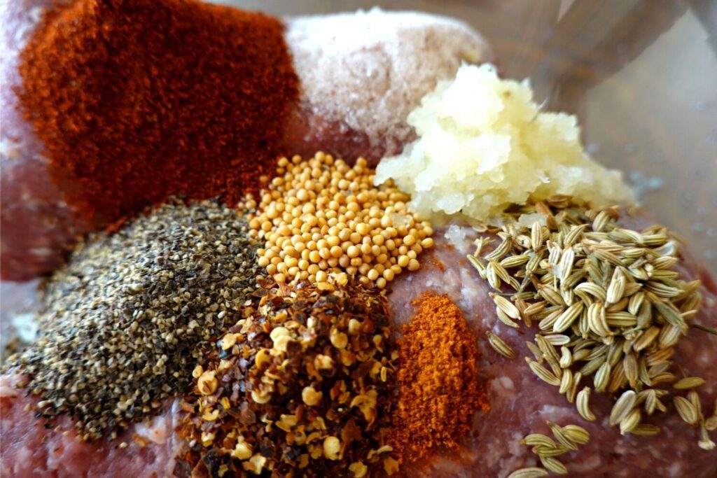 spices that are in the recipe for summer sausage without nitrates