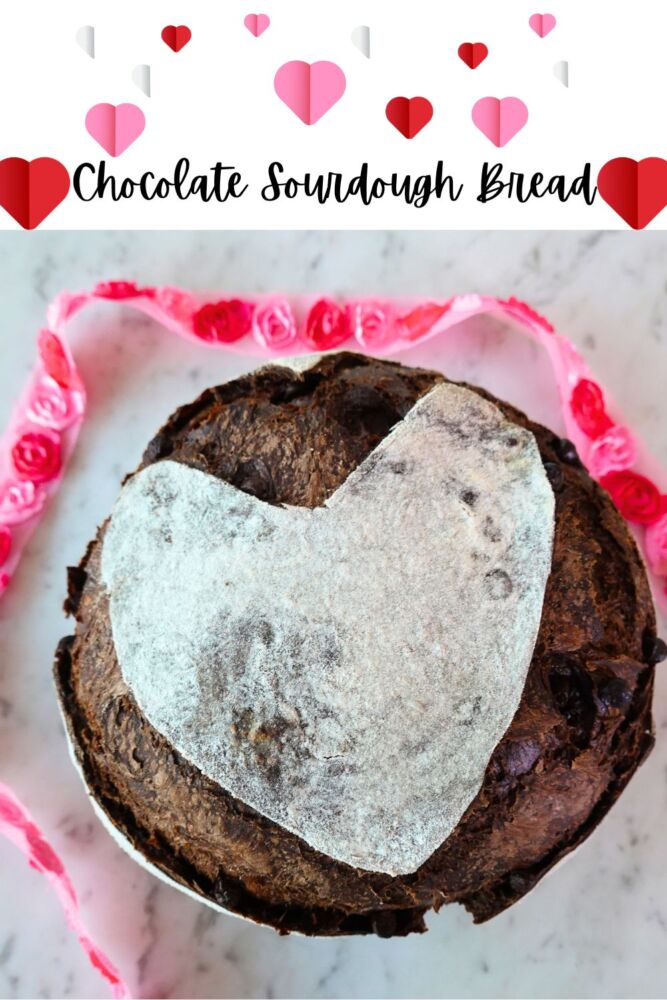 chocolate sourdough bread with heart 